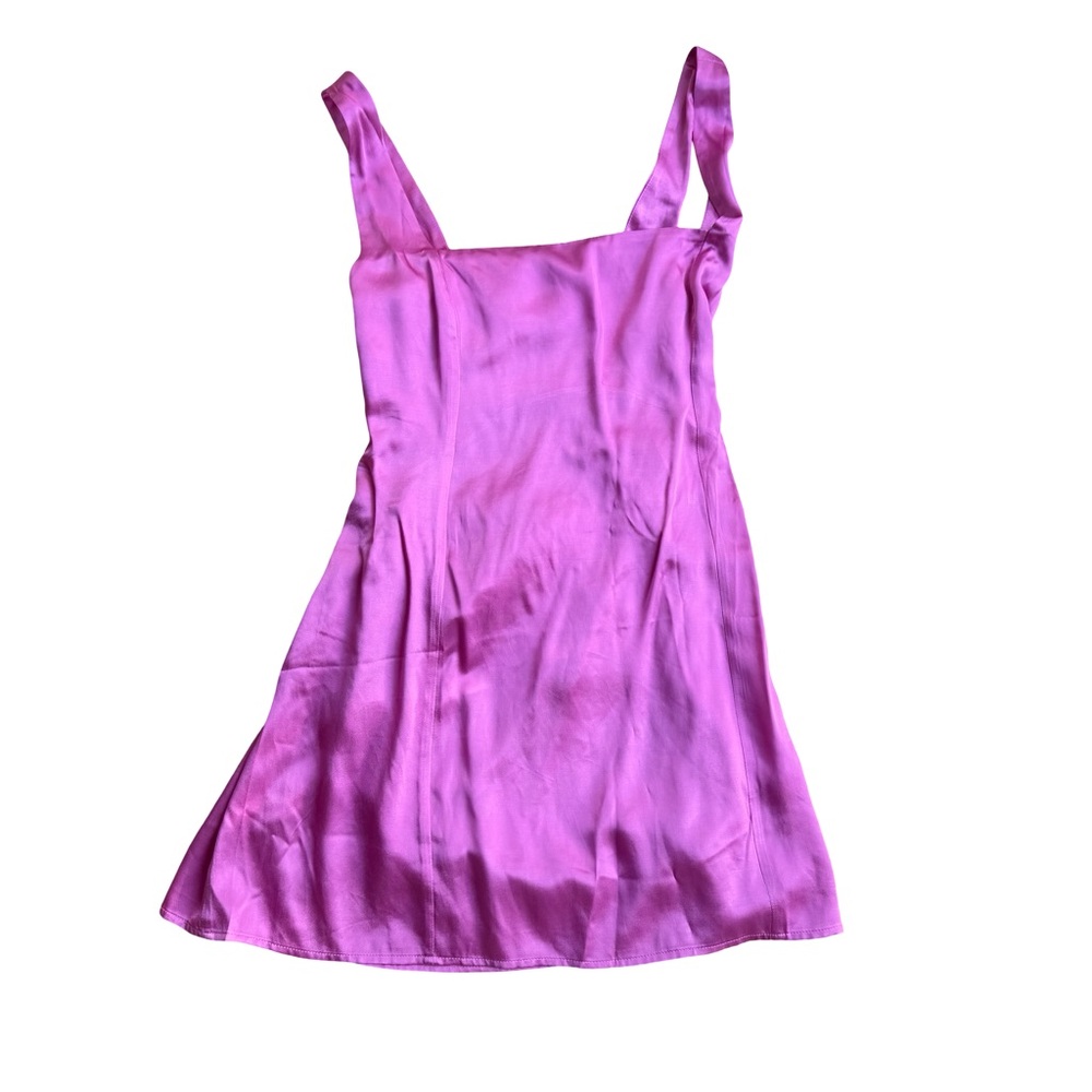 Meshki Pink Satin Carina Tie Back Mini Dress